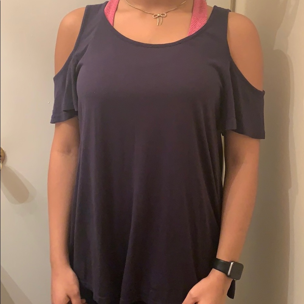 navy blue cold shoulder